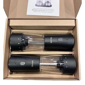 New Moriank Salt & Pepper Shakers Dispensers Grinders Electric Rechargeable USB